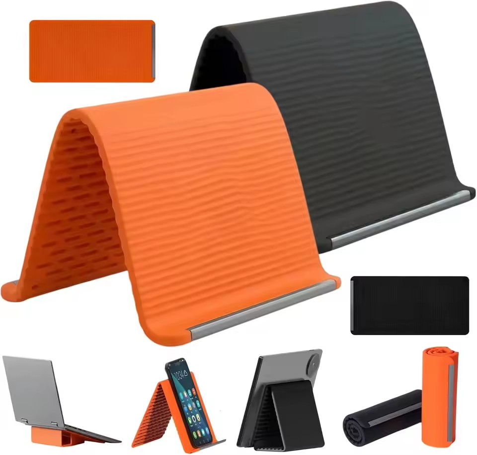 Laptop Original Accessories - ขาตั้งโทรศัพท์แบบพกพา ซิลิโคนสำหรับวางบนโต๊ะ ขาตั้งแท็บเล็ตและแล็ปท็อป ดีไซน์สร้างสรรค์ พับเก็บได้ อุปกรณ์เสริมสำหรับการเดินทาง